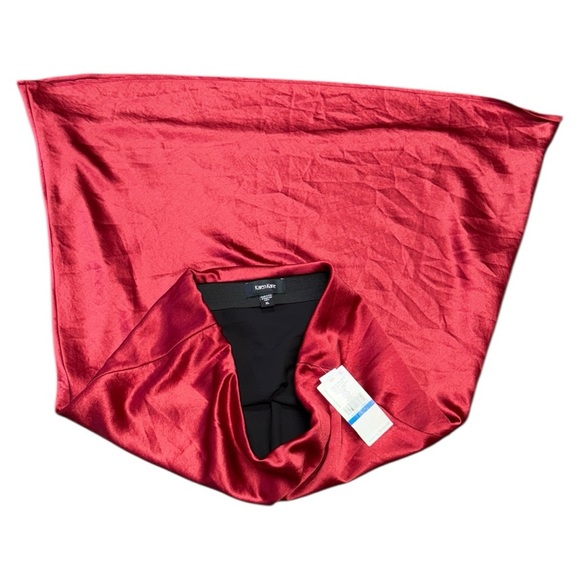 Karen Kane Lipstick Red Satin Bias Slip Midi Skirt Cocktail - Picture 6 of 13
